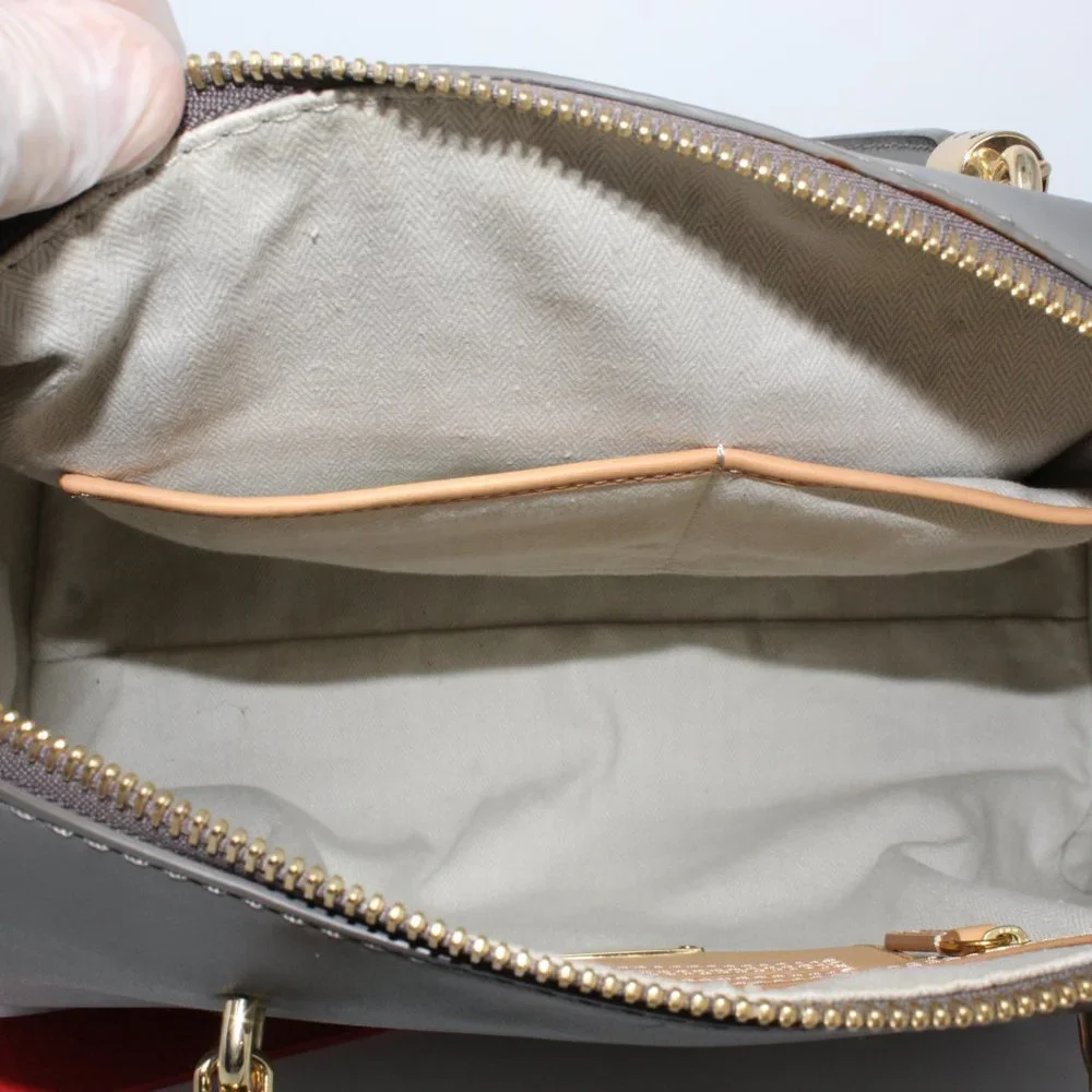 Sass & Bide Satchel Bag The Ember Gray Pocketed Zippered Orange Strap Purse Lux - Picture 8 of 11